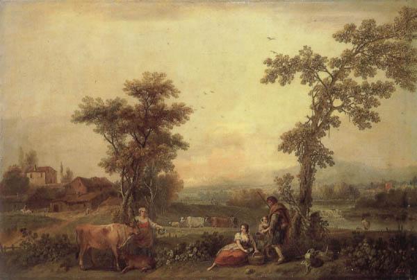 Francesco Zuccarelli Landscape with a Woman Leading a Cow